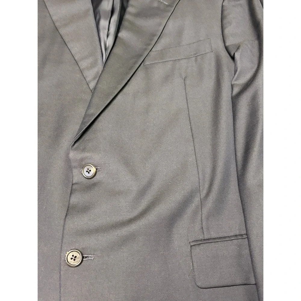 Hickey Freeman Loro Piana Super 120s Wool Blazer Navy Blue‎ 44 Long